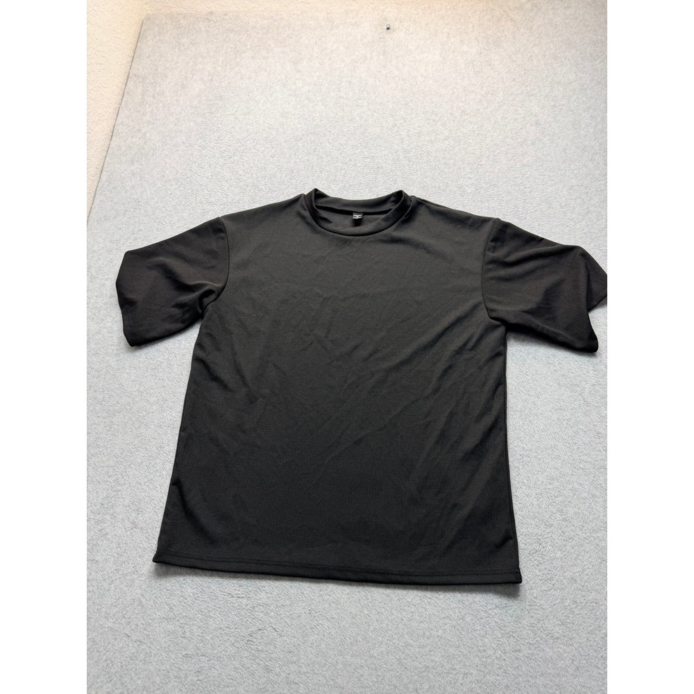 Manfinity Mens XL Black Textured Athletic Crew Neck T-Shirt JIT15033151